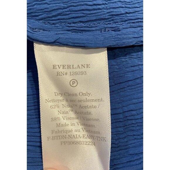 NWT Everlane Naia Ripple Tank Top Shirt Deep Blue Large L New - Picture 5 of 5